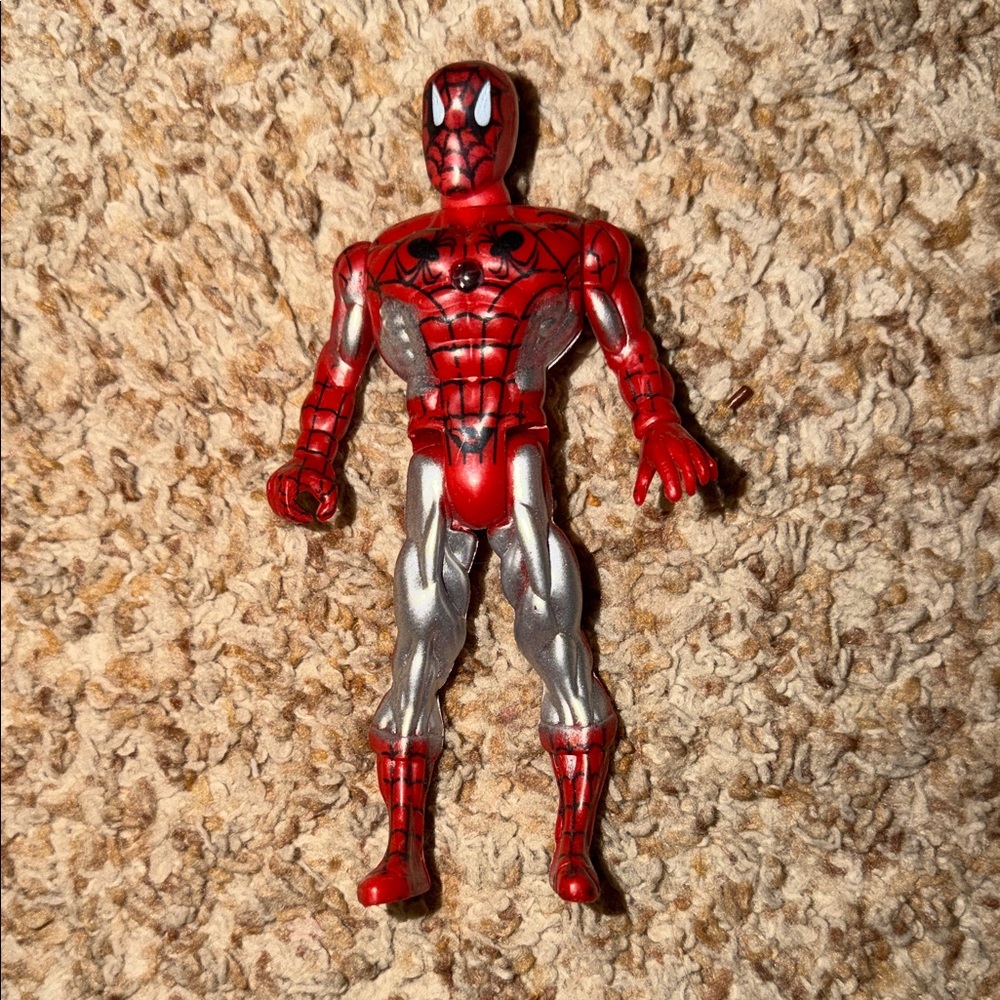 Red and Silver Action Figure Spiderman